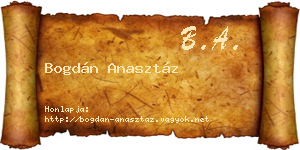 Bogdán Anasztáz névjegykártya